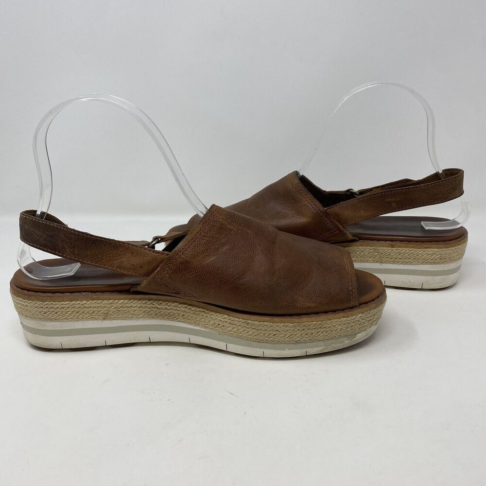 Timberland Womens Emerson Point Peep Toe Platform Sandal Size 8 Brown Leather - Picture 10 of 14